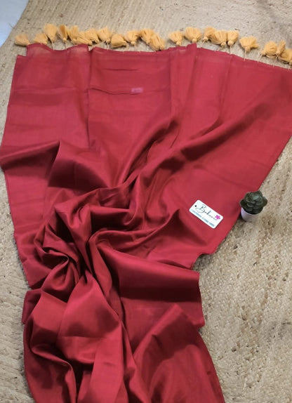 Chandni | Crimson Red Tissue Saree