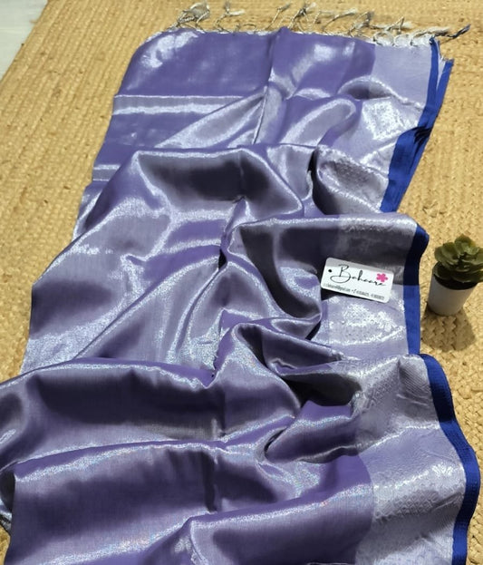 Surmai | Lavender Tissue Cotton Saree