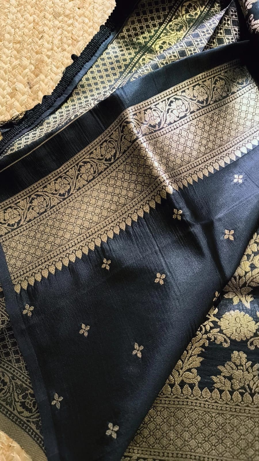 Afreen | Black Benaras Tissue Silk Saree