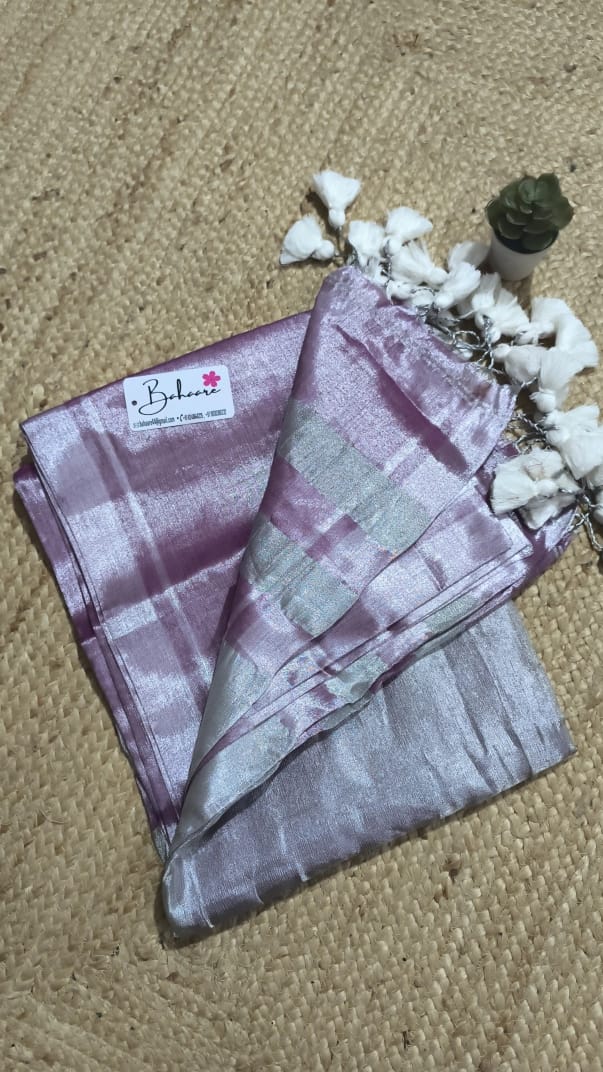 Megha | Lavender Rose Tissue Saree