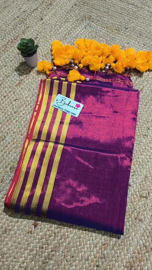 Suhani | Purple Dual Tone Tissue Saree