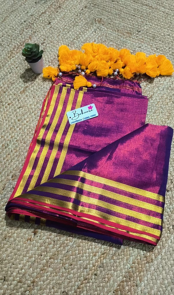 Suhani | Purple Dual Tone Tissue Saree