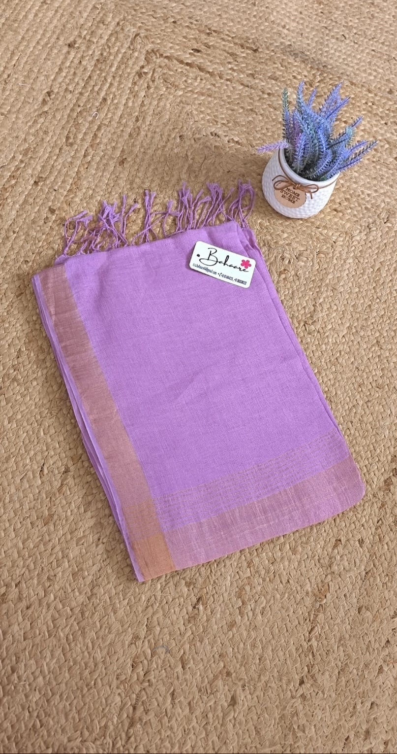 Woodland Whispers | Lavender Jayshree Linen Saree