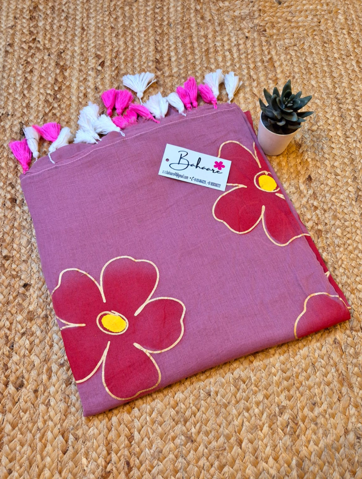 Exotic Zinnia | Wild Orchid Mul Mul Cotton Saree