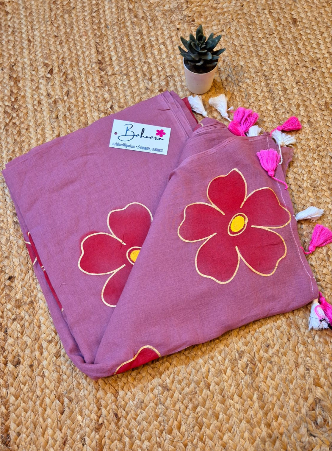 Exotic Zinnia | Wild Orchid Mul Mul Cotton Saree