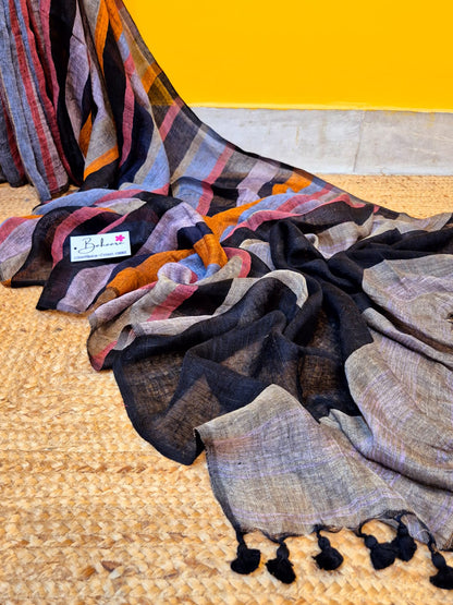 Woodland Whispers | Multicoloured Jayshree Linen Saree