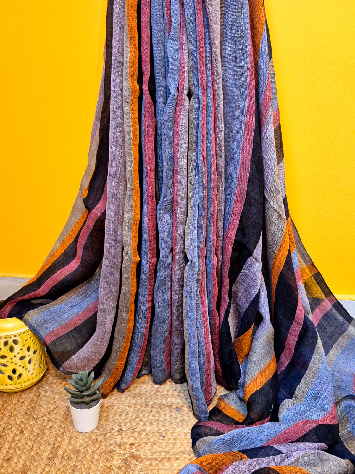 Woodland Whispers | Multicoloured Jayshree Linen Saree