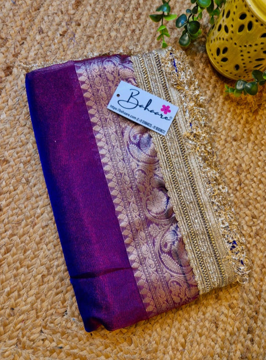 Utsav | Purple Dual Tone Benarasi Tissue Silk Saree