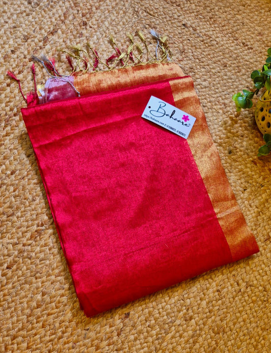 Chandni | Red with Orangish Gold Tissue Saree