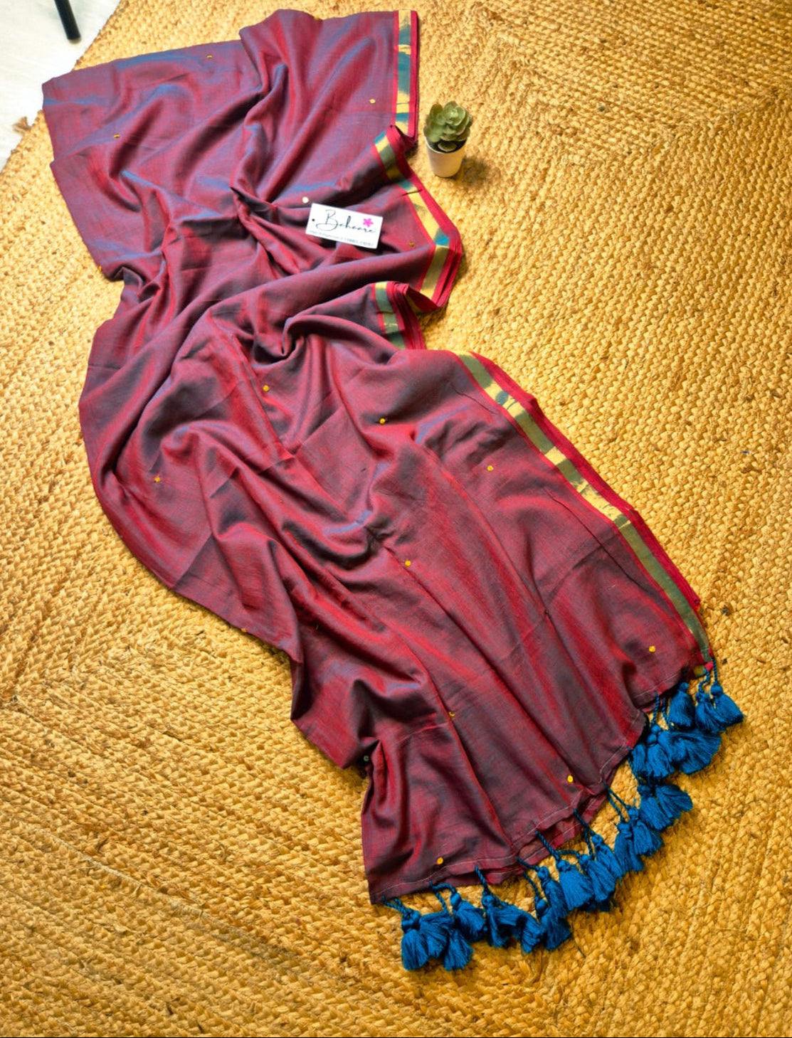 Shimmering Starlight | Twilight Bloom Dual Tone Mul Mul Cotton Saree