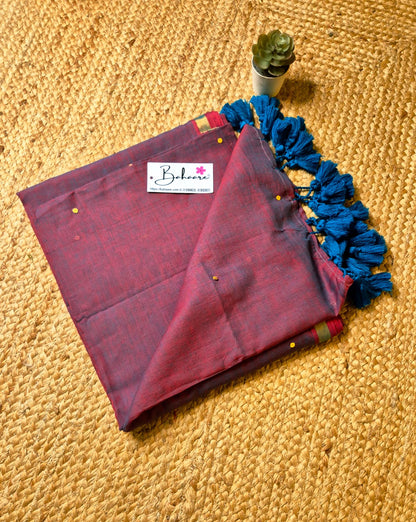 Shimmering Starlight | Twilight Bloom Dual Tone Mul Mul Cotton Saree