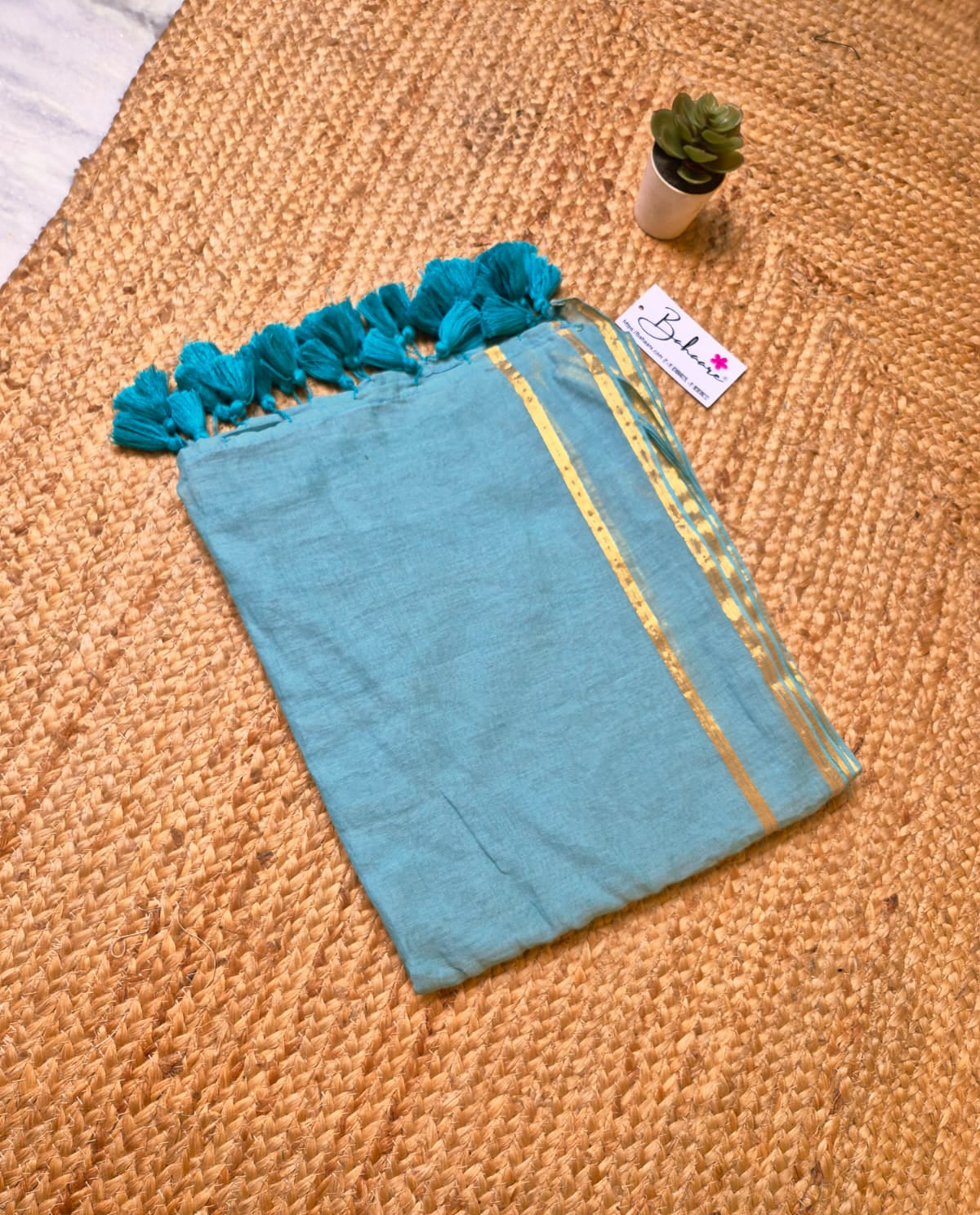 Mohini | Pastel Green Mul Mul Cotton Saree