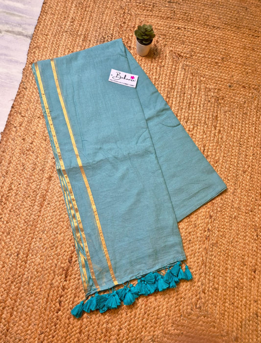 Mohini | Pastel Green Mul Mul Cotton Saree