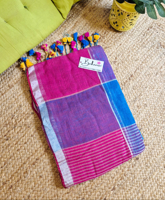 Woodland Whispers |  Multicoloured Box Linen By Linen Saree