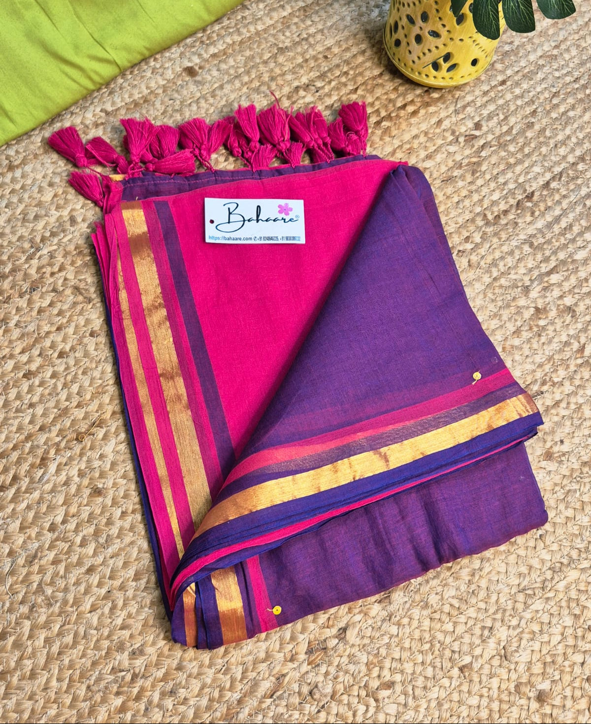 Shimmering Starlight | Midnight Purple Mul Mul Cotton Saree