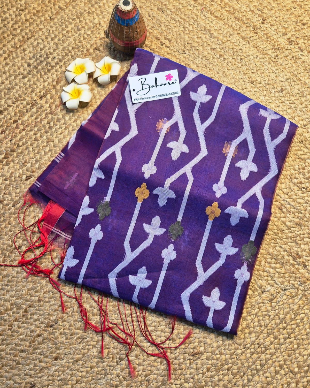 Utsav | Purple Dual Tone Muslin Silk Jamdani Saree