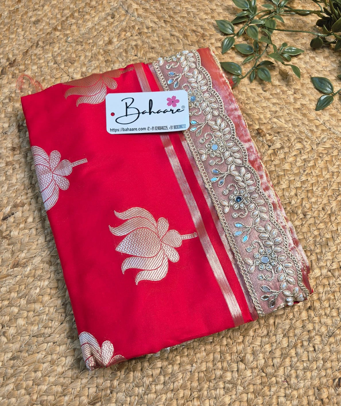 Utsav | Designer Red Benarasi Soft Mashru Silk Saree with Golden Zari Lace