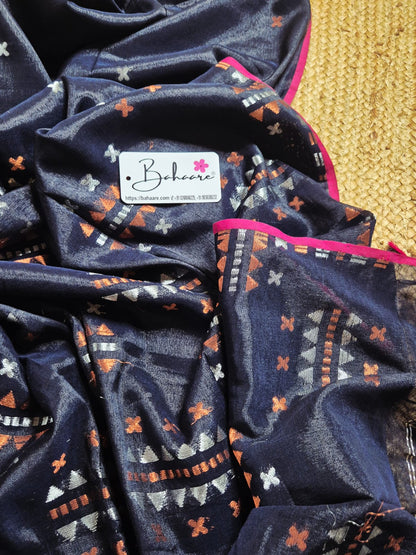 Afreen | Party Black Tissue Silk Saree