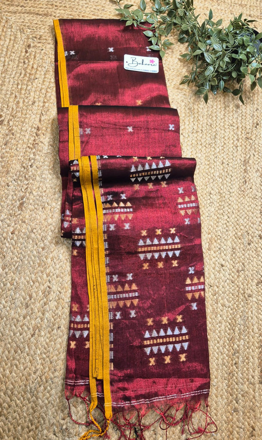 Afreen | Royal Maroon Tissue Silk Saree