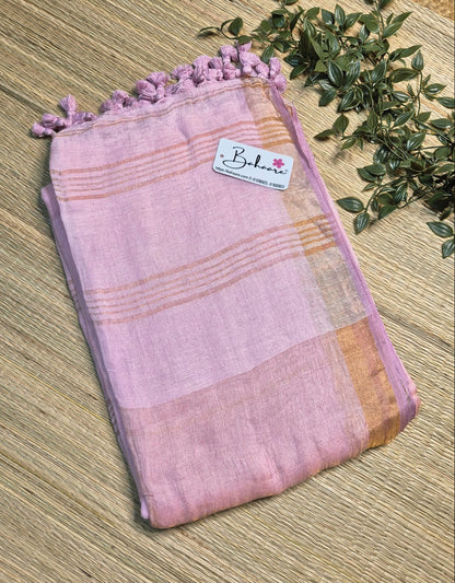 Woodland Whispers | Light Pink Jayshree Linen Saree