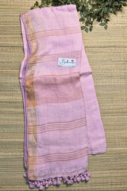 Woodland Whispers | Light Pink Jayshree Linen Saree