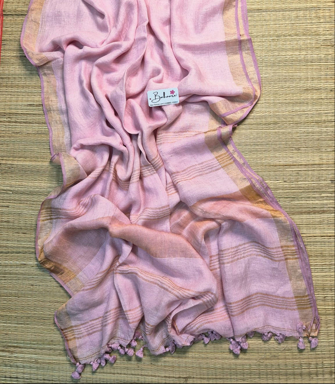 Woodland Whispers | Light Pink Jayshree Linen Saree