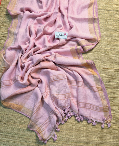 Woodland Whispers | Light Pink Jayshree Linen Saree