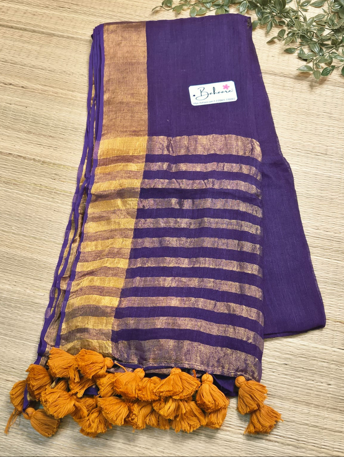 Woodland Whispers | Purple Jayshree Linen Saree