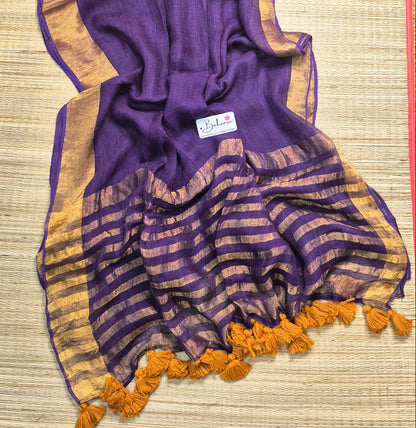 Woodland Whispers | Purple Jayshree Linen Saree