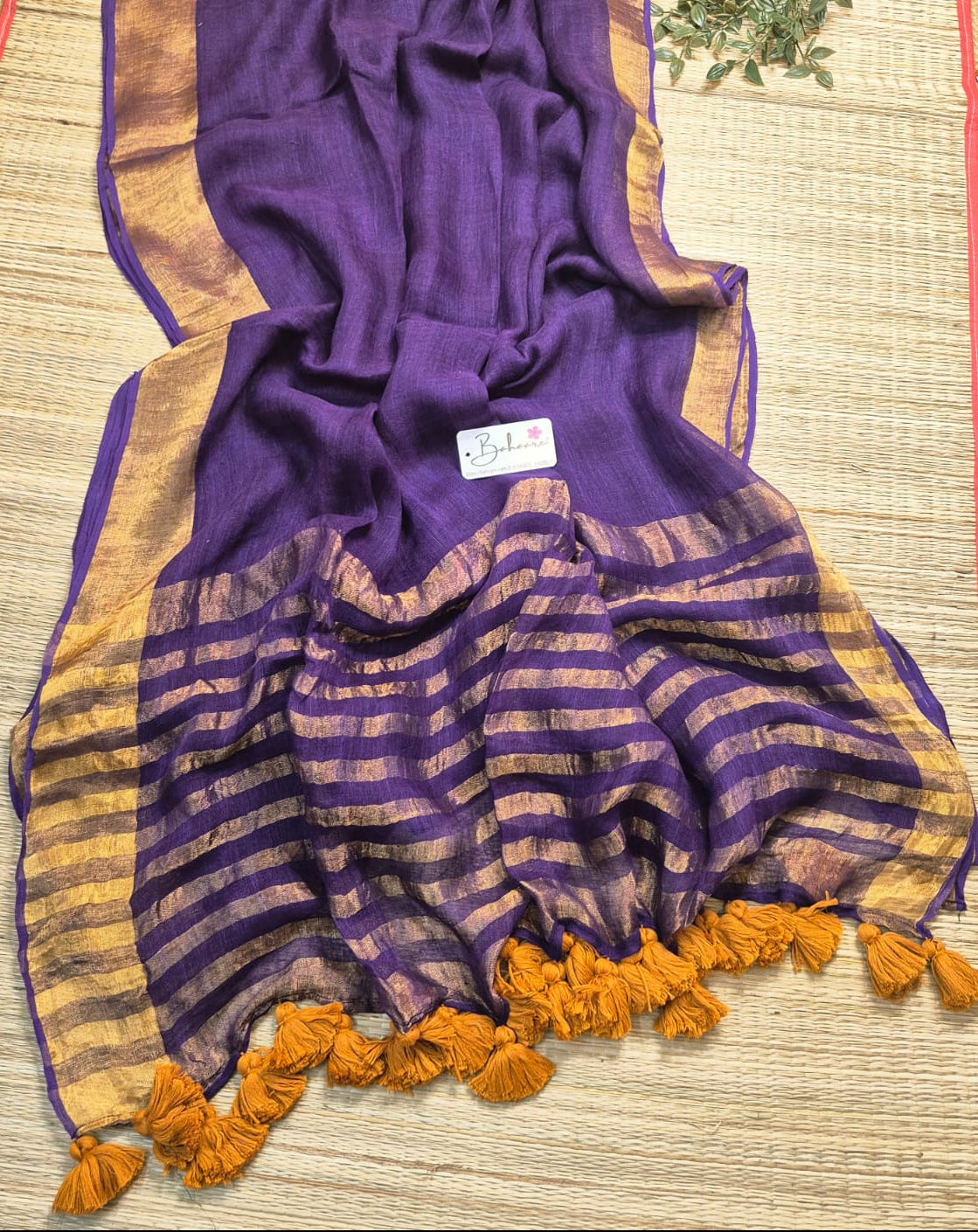 Woodland Whispers | Purple Jayshree Linen Saree
