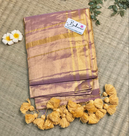 Megha | Lavender Gold Grace Tissue Saree