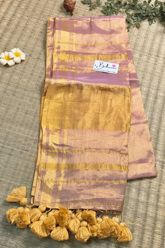 Megha | Lavender Gold Grace Tissue Saree