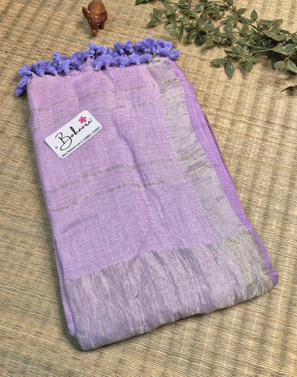 Woodland Whispers | Powder Lavender Jayshree Linen Saree