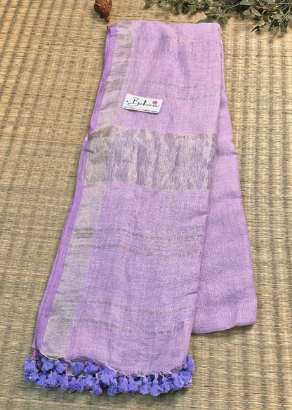 Woodland Whispers | Powder Lavender Jayshree Linen Saree