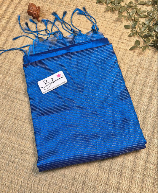 Galaxy | Robin Blue Dual Tone Tissue Saree with Zari Line Pallu