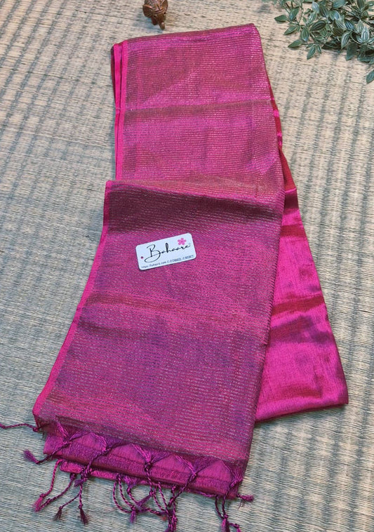 Galaxy | Queen Rose Tissue Saree with Zari Line Pallu