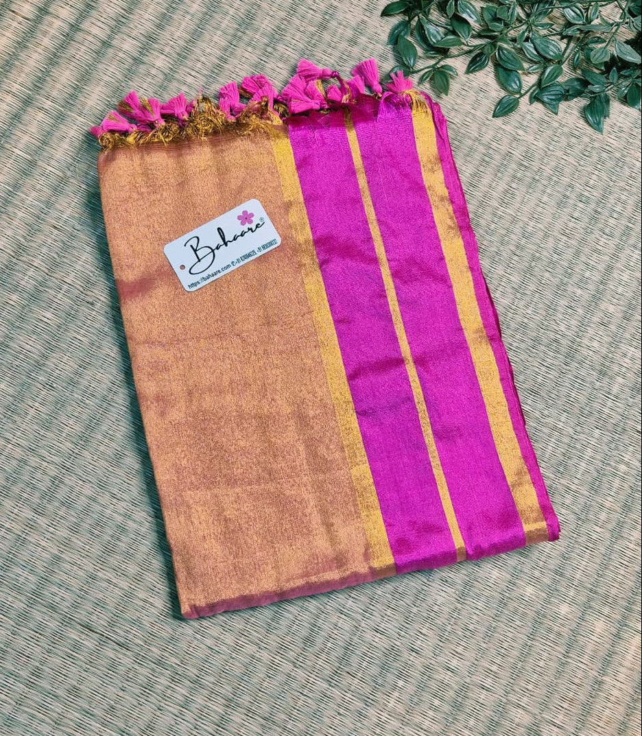 Megha | Dusty Pink Tissue Saree