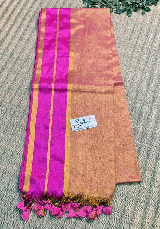 Megha | Dusty Pink Tissue Saree