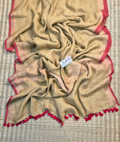 Woodland Whispers | Golden Sand Jayshree Linen Saree