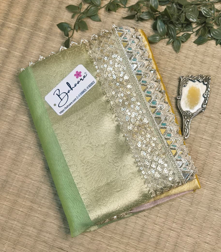 Utsav | Rainbow Ombre Tissue Organza Silk Saree with Zari Lace