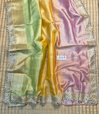 Utsav | Rainbow Ombre Tissue Organza Silk Saree with Zari Lace