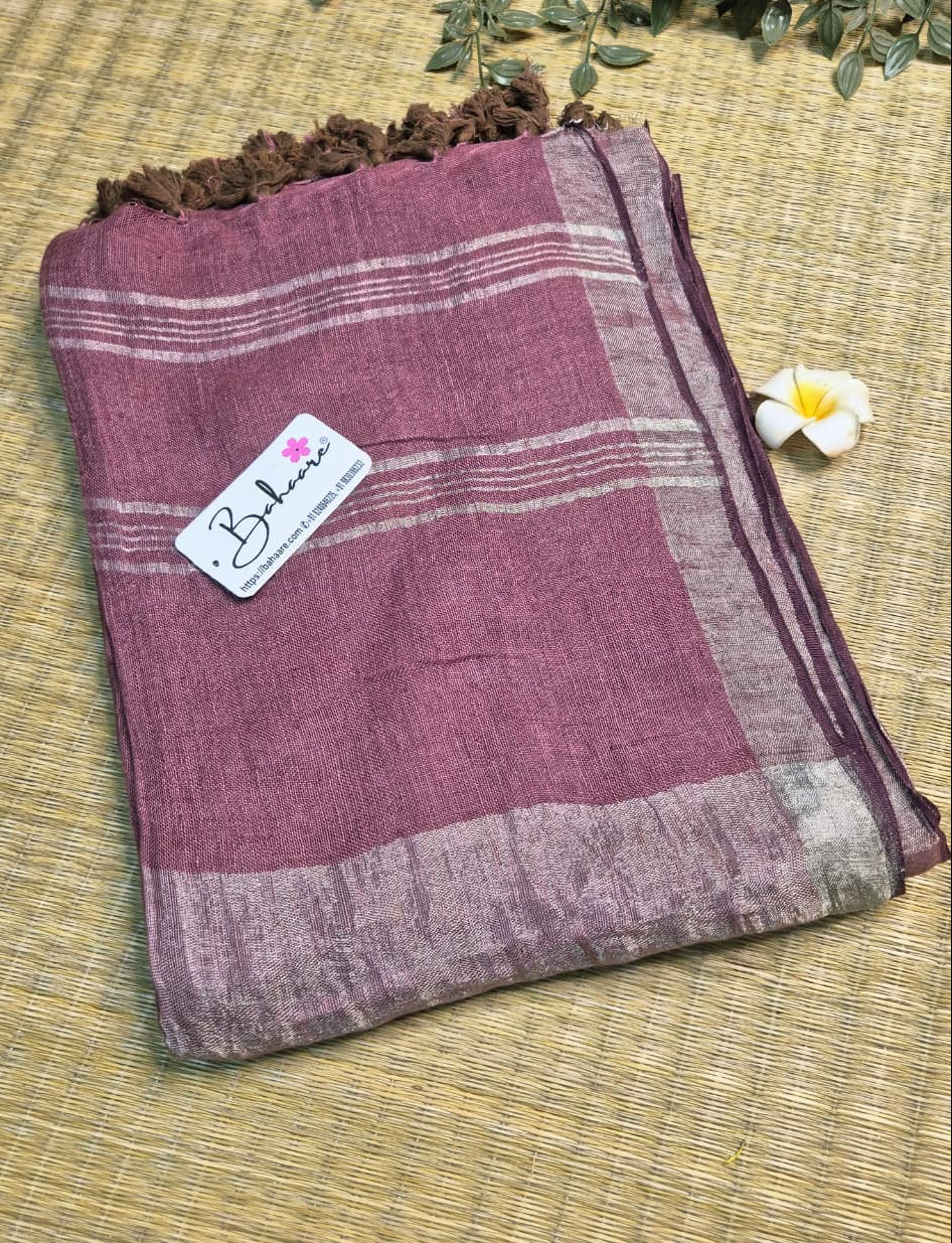 Woodland Whispers | Royal Mauve Jayshree Linen Saree