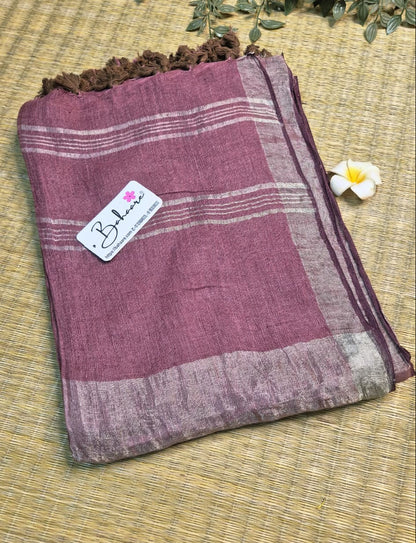 Woodland Whispers | Royal Mauve Jayshree Linen Saree