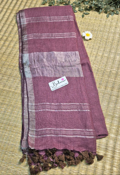 Woodland Whispers | Royal Mauve Jayshree Linen Saree