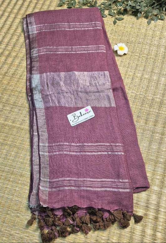 Woodland Whispers | Royal Mauve Jayshree Linen Saree