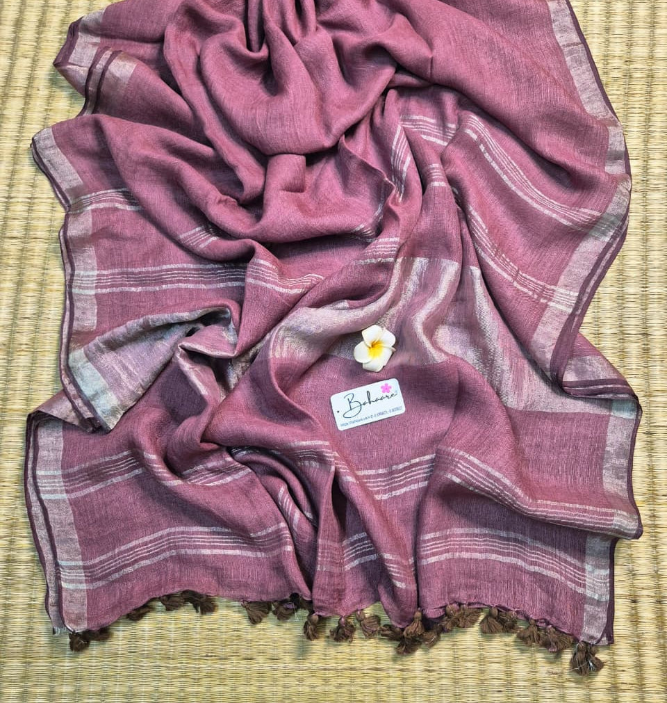 Woodland Whispers | Royal Mauve Jayshree Linen Saree