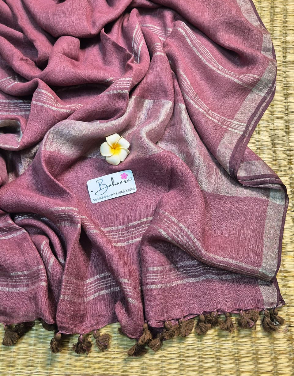Woodland Whispers | Royal Mauve Jayshree Linen Saree