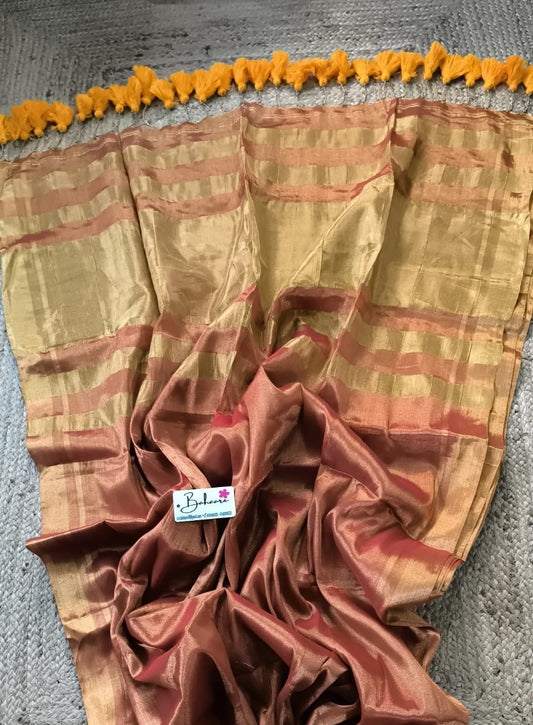 Megha | Amber Gold Tissue Saree