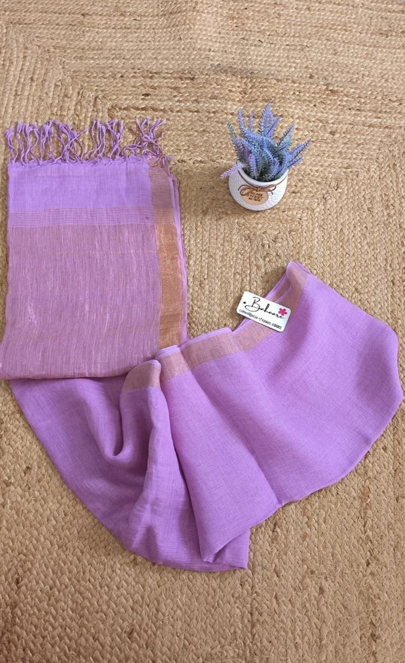 Woodland Whispers | Lavender Jayshree Linen Saree