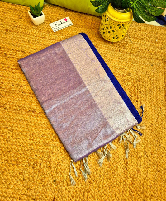 Surmai | Lavender Tissue Cotton Saree